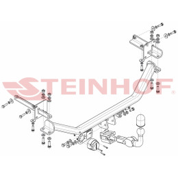 S-379 STEINHOF Фаркоп на Suzuki Baleno 2016-2020. Требуется подрезка бампера. Тип шара: AH (горизонтальное быстросъемное крепление шара на ключе). Нагрузки: 1100