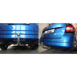 S111A GALIA Полностью оцинкованный фаркоп на Skoda Fabia универсал 2015-2021. Подрозетник убирается за бампер. Тип шара: A. Невидимый вырез бампера. Нагруз