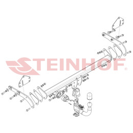 T-243 STEINHOF Фаркоп на Toyota bZ4X 2022-, Subaru Solterra 2022-. Невидимый вырез бампера. Тип шара: AV (вертикальное быстросъемное крепление шара на ключе). Нагрузк