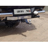 TCU00012 ТСС Фаркоп на Mitsubishi L200 2015-2019, 2019-2023 (только для а/м без заднего бампера) с накладкой с надписью Mitsubishi. Тип шара: E (шаровый узел под американский квадрат). Нагрузки: 1800/100 кг