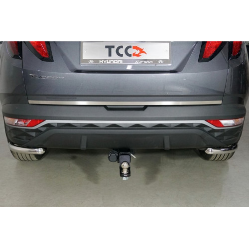 TCU00283 ТСС Фаркоп на Hyundai Tucson 2021- без подрезки бампера. Тип шара: E (шаровый узел под американский квадрат). Нагрузки: 1500/100 кг