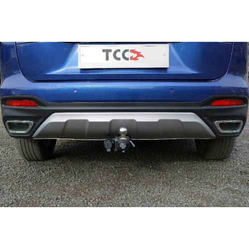 TCU00377 ТСС Фаркоп оцинкованный на GAC GS5 2020-2023. Требуется подрезка бампера. Тип шара: E (шаровый узел под американский квадрат). Нагрузки: 750/50 кг
