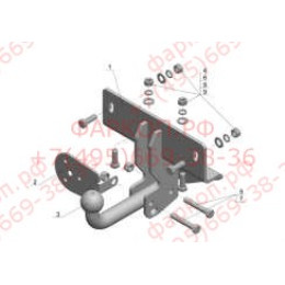 TD 113 AVTOS Фаркоп на Tagaz Tager 2008-2011, SsangYong Korando 1997-2003 без подрезки бампера. Тип шара: A. Нагрузки: 1250/75 кг, масса фаркопа 8,5 кг (без электрики в комплект