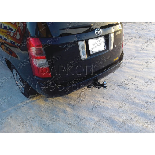 H.T67.E HALTY Фаркоп на Toyota Probox / Suceed 2WD/4WD 2002-2014 без подрезки бампера. Тип шара: E. Нагрузки: 550/75 кг, масса фаркопа 18,5 кг