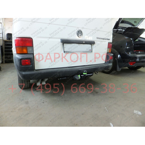 V102-A Лидер-плюс ТСУ для Volkswagen Transporter/Caravelle/Multivan T4 1996-2003 без снятия и выреза бампера. Нагрузки: 1300/75 кг, масса фаркопа 13,42 кг (без электрики в комплекте)