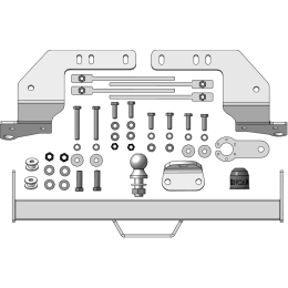 ZT101FE ZINCAR Полностью оцинкованный фаркоп на Toyota Land Cruiser 200 2007-2021 (кроме комплектаций Excalibur и Executive), Lexus LX 2007-2021 без выреза в бампере. Тип шара: FE. Н