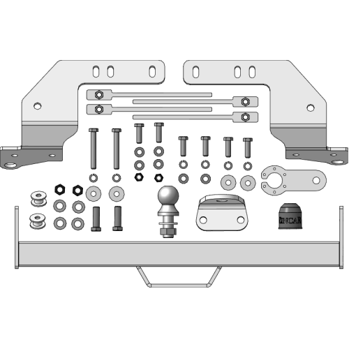 ZT101FE ZINCAR Полностью оцинкованный фаркоп на Toyota Land Cruiser 200 2007-2021 (кроме комплектаций Excalibur и Executive), Lexus LX 2007-2021 без выреза в бампере. Тип шара: FE. Нагрузки: 2000/120 кг, масса фаркопа 18,9 кг (без электрики в комплекте)