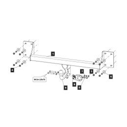 03308112 BALTEX Фаркоп на BMW X5 E70 2007-2013, BMW X5 F15 2013-2018, BMW X6 F16 2014-2019 без выреза в бампере. Тип шара: A. Нагрузки: 3500/150 кг, масса фаркопа 15,9 кг (без электрики 