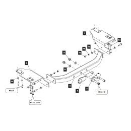 249489 BALTEX Фаркоп на Toyota Land Cruiser Prado J150 Black Onyx 2020-2022 без снятия и выреза бампера. Тип шара: F. Нагрузки: 3500/150 кг, масса фаркопа 27,12 кг (без электрики в