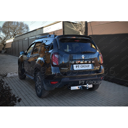 RDU-16-991124.00 PT GROUP Распродажа! Фаркоп с нержавеющей накладкой на Renault Duster 2016-2020 без подрезки бампера. Тип шара: E (легкосъемный шар под квадрат). Нагрузки: 1600/75 кг, масса фаркопа 18,3 кг (без электрики в комплекте)