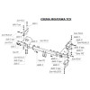 4235-A ORIS Фаркоп на Hyundai Tucson 2004-2010, Kia Sportage 2005-2010. Необходима подрезка бампера. Тип шара: A. Нагрузки: 1500/75 кг, масса фаркопа 23,9 кг (без электрики в комплекте)