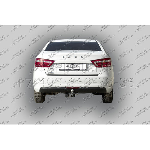 T-VAZ-41E TAVIALS ТСУ для Lada Vesta седан 2015-2022 без выреза бампера. Тип шара: E. Нагрузки: 1200/100 кг, масса фаркопа 12,8 кг (без электрики в комплекте)