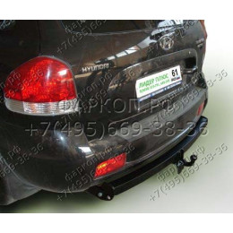 H205-A Лидер-плюс ТСУ для Hyundai Santa Fe 2001-2006, Hyundai Santa Fe Classic 2007-2013, JAC Rein 2007-2011 без снятия и выреза бампера. Нагрузки: 1500/75 кг, масса фаркопа 22,4 кг (без э