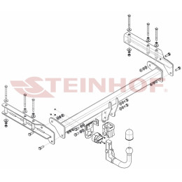 A-056 STEINHOF Фаркоп на Audi A6 Allroad 2000-2006 без подрезки бампера. Тип шара: AV (вертикальное быстросъемное крепление шара на ключе). Нагрузки: 2300/95 кг, ма