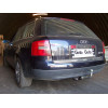 A023A GALIA Полностью оцинкованный фаркоп на Audi A6 седан/универсал, включая 4WD (Quattro) 1997-2004. Подрозетник убирается за бампер. Тип шара: A. Невидимый вырез бампера. Нагрузки: 2100/85 кг, масса фаркопа 19,42 кг