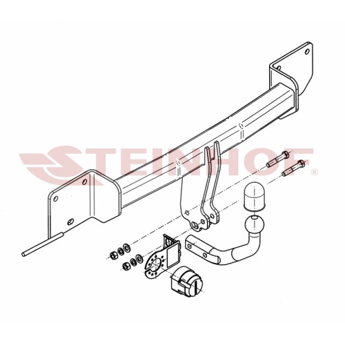 B-045 STEINHOF Фаркоп на BMW 3-Series седан E90, кроме 335i, 335d 03/2005-2012, универсал E91 10/2005-2013, 1-Series хетчбек 3/5 дверей E81/E87 2004-2011, 1-Series купе E82, кроме 135i 2007-2011. Требуется подрезка бампера. Тип шара: A. Нагрузки: 1900/80 