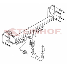 B-061 STEINHOF Фаркоп на BMW X5 E70 2007-2013, X5 F15 2013-2018, BMW X6 F16 2014-2019. Невидимая подрезка бампера. Тип шара: AV (вертикальное быстросъемное крепление шара на к