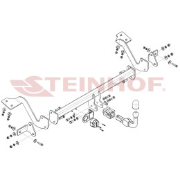 C-024 STEINHOF Фаркоп на Peugeot Partner II L1 4380 мм, включая Tepee 2008-2018, Citroen Berlingo II L1 4380 мм 2008-2018, Peugeot Partner III L1 2018-, Peugeot Rifter L1 4403 мм 2018-, Citroen Berlingo III L1 4403 мм 2018-, Toyota 