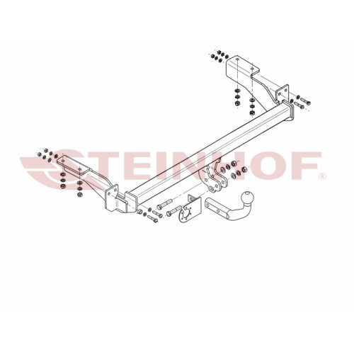 C-026 STEINHOF Фаркоп на Citroen C4 хетчбек 3/5 дверей 2004-10/2010, Peugeot 307 хетчбек 3/5 дверей 2001-06/2005, 07/2005-2007, Peugeot 308 2007-05/2011 без подрезки бампера. Тип шара: A. Нагрузки: 1500/65 кг, масса фаркопа 16,6 кг (без электрики в компле