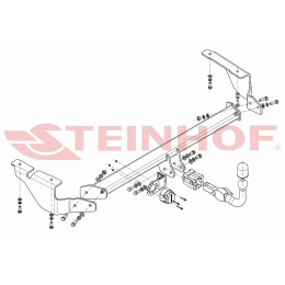 C-034 STEINHOF Фаркоп на Citroen C5 универсал 2001-2004, 2004-2008 без снятия и подрезки бампера. Тип шара: AH (горизонтальное быстросъемное крепление шара на кл