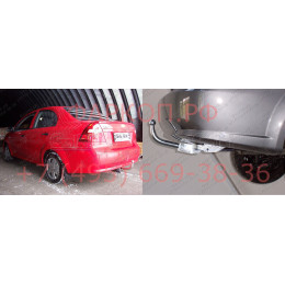 C049A GALIA Полностью оцинкованный фаркоп на Chevrolet Aveo седан 2002-2012, Daewoo Kalos седан 2002-2012, Chevrolet Nexia 2020-. Тип шара: A. Установка без снятия и выреза бампе