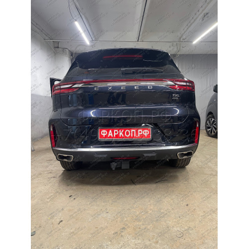 EXL-21-991122.00 PT GROUP Фаркоп на Exeed TXL 2021- без подрезки бампера. Тип шара: E (легкосъемный шар под квадрат). Нагрузки: 1500/75 кг (без электрики в комплекте)