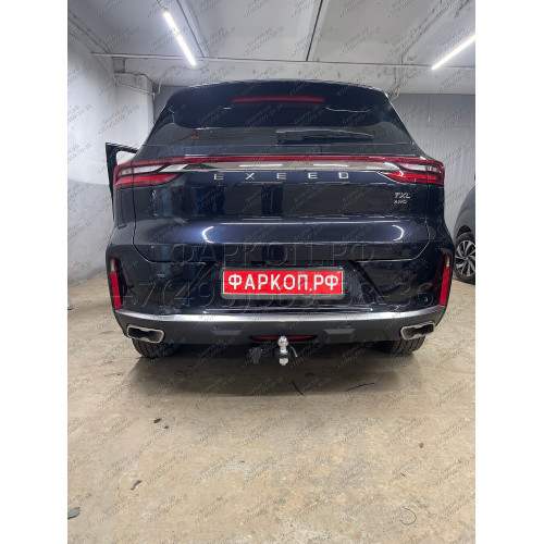 EXL-21-991122.00 PT GROUP Фаркоп на Exeed TXL 2021- без подрезки бампера. Тип шара: E (легкосъемный шар под квадрат). Нагрузки: 1500/75 кг (без электрики в комплекте)