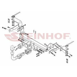 F-044 STEINHOF Фаркоп на FIAT 500, кроме Abarth 2007-2010, 2010- без подрезки бампера. Тип шара: AH (горизонтальное быстросъемное крепление шара на ключе). Нагрузк