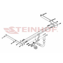 F-249 STEINHOF Фаркоп на Ford Focus III хетчбек 5 дверей 05/2011-2018 без подрезки бампера. Тип шара: A. Нагрузки: 1800/75 кг, масса фаркопа 18,2 кг (без электрики в ком