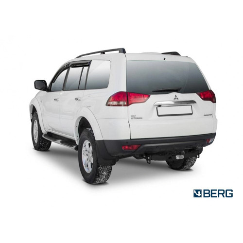 F.4015.002 BERG Фаркоп на Mitsubishi Pajero Sport 2008-2016, 2016-2021 без снятия и подрезки бампера. Тип шара: F. Нагрузки: 2000/75 кг, масса фаркопа 16,8 кг (без электрики в комплекте)