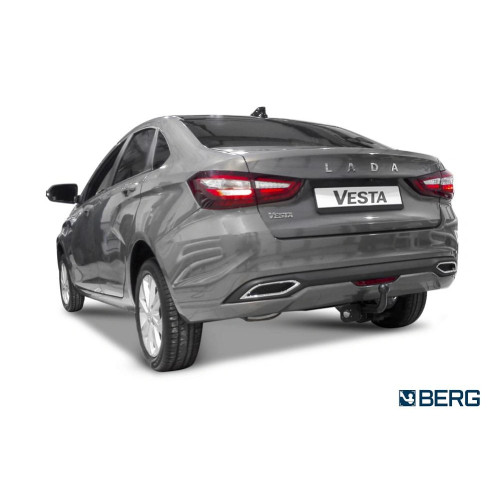 F.6012.004 BERG Фаркоп на Lada Vesta NG седан/универсал (вкл. Cross) 2022- без подрезки бампера. Тип шара: A. Нагрузки: 1000/75 кг, масса фаркопа 16 кг (без электрики в комплекте)