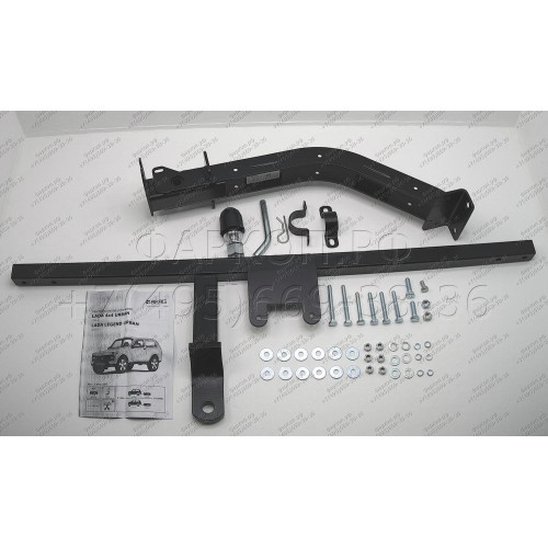F.6017.003 BERG Фаркоп на Lada Niva Legend 2020-, Lada 4x4 2006-2020, Lada Niva 1995-2006, Lada 4x4 Urban 2014-2020, Lada Niva Legend Urban 2020- без снятия и подрезки бампера. Тип шара: E. Нагрузки: 900/75 кг, масса фаркопа 15,1 кг (без электрики в компл