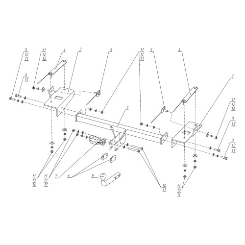 F.9012.001 BERG Фаркоп на GAC GS3 2024- без подрезки бампера. Тип шара: A. Нагрузки: 750/75 кг, масса фаркопа 19,5 кг (без электрики в комплекте)