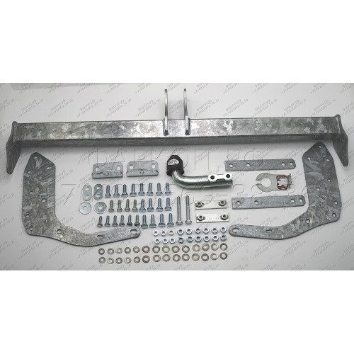 F126A GALIA Полностью оцинкованный фаркоп на Ford Ranger 2012-2022, Mazda BT-50 2012-2020. Тип шара: A. Без выреза бампера. Нагрузки: 3500/205 кг, масса фаркопа 26,82 кг