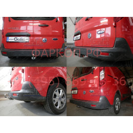 F129A GALIA Полностью оцинкованный фаркоп на Ford Transit Connect 2014-2022, Ford Tourneo Connect 2014-2022. Подрозетник убирается за бампер. Тип шара: A. Установка без вырез