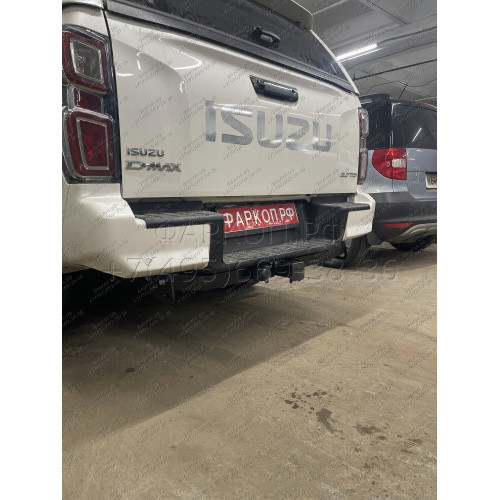 FA 0260-E Бизон Фаркоп на Isuzu D-MAX 2021- без подрезки бампера. Тип шара: E (легкосъемный шар под квадрат). Нагрузки: 3500/120 кг. Не комплектуется электрикой