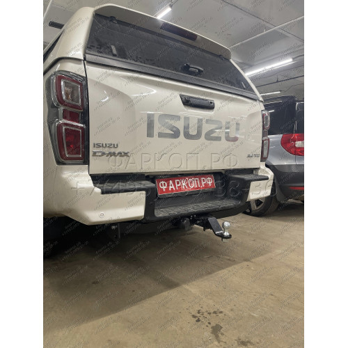 FA 0260-E Бизон Фаркоп на Isuzu D-MAX 2021- без подрезки бампера. Тип шара: E (легкосъемный шар под квадрат). Нагрузки: 3500/120 кг. Не комплектуется электрикой