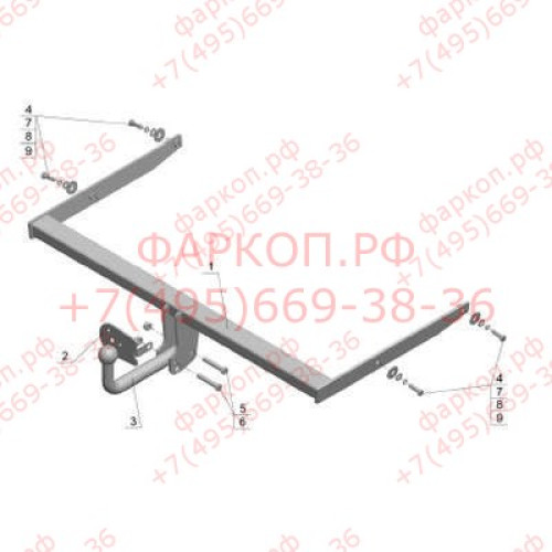 FD 20 AVTOS Фаркоп на Ford Focus II седан 2004-2011 без подрезки бампера. Тип шара: A. Нагрузки: 1500/75 кг, масса фаркопа 14,5 кг (без электрики в комплекте)