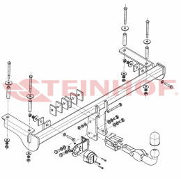 H-064 STEINHOF Фаркоп на Honda HR-V 3/5 дверей 1999-2002. Требуется подрезка бампера. Тип шара: AH (горизонтальное быстросъемное крепление шара на ключе). Нагр