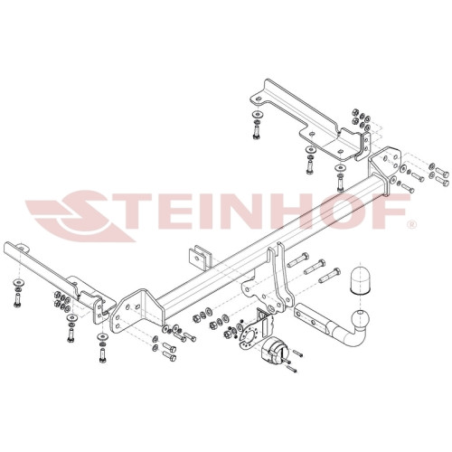 H-081 STEINHOF Фаркоп на Honda CR-V 2012-2017 без подрезки бампера. Тип шара: A. Нагрузки: 2000/110 кг, масса фаркопа 18 кг (без электрики в комплекте)