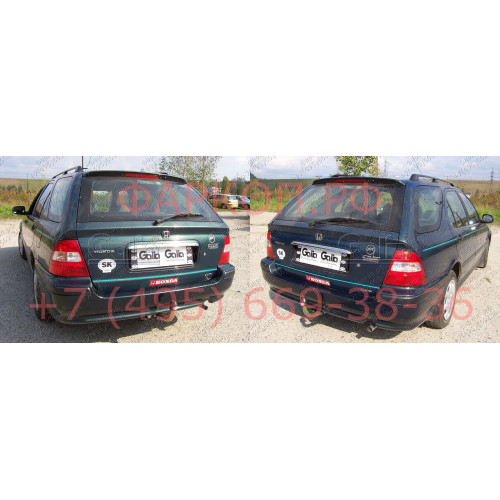 H015C GALIA Полностью оцинкованный фаркоп на Honda Civic универсал 1996-2000 (Aerodeck). Тип шара: C (горизонтальный съемный). Без выреза бампера. Нагрузки: 1200/50 кг, масса фаркопа 19,97 кг