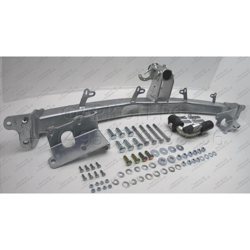 H069C GALIA Полностью оцинкованный фаркоп на Hyundai Santa Fe 2006-2012, Kia Sorento 2009-2012. Тип шара: C (горизонтальный съемный). Подрезка бампера. Нагрузки: 2500/100 кг, масса фаркопа 20,37 кг