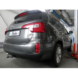 H091A GALIA Полностью оцинкованный фаркоп на Hyundai Santa Fe 2012-2018, 2018-2021, Kia Sorento 2012-2015, 2015-2020. Подрозетник убирается за бампер. Тип шара: A. Подрезка бампе