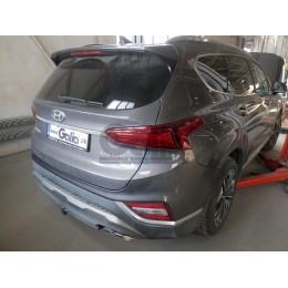 H091A GALIA Полностью оцинкованный фаркоп на Hyundai Santa Fe 2012-2018, 2018-2021, Kia Sorento 2012-2015, 2015-2020. Подрозетник убирается за бампер. Тип шара: A. Подрезка бампе