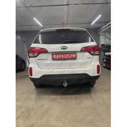 H091A GALIA Полностью оцинкованный фаркоп на Hyundai Santa Fe 2012-2018, 2018-2021, Kia Sorento 2012-2015, 2015-2020. Подрозетник убирается за бампер. Тип шара: A. Подрезка бампе