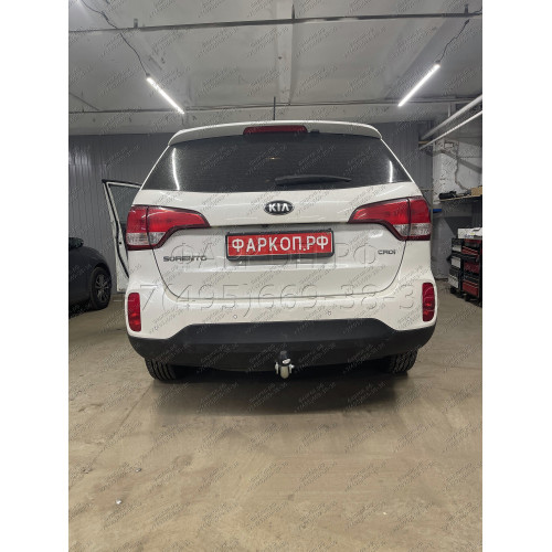 H091A GALIA Полностью оцинкованный фаркоп на Hyundai Santa Fe 2012-2018, 2018-2021, Kia Sorento 2012-2015, 2015-2020. Подрозетник убирается за бампер. Тип шара: A. Подрезка бампера. Нагрузки: 2600/120 кг, масса фаркопа 17,22 кг