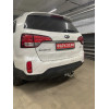 H091A GALIA Полностью оцинкованный фаркоп на Hyundai Santa Fe 2012-2018, 2018-2021, Kia Sorento 2012-2015, 2015-2020. Подрозетник убирается за бампер. Тип шара: A. Подрезка бампера. Нагрузки: 2600/120 кг, масса фаркопа 17,22 кг