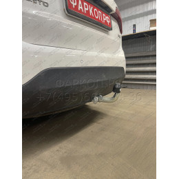 H091A GALIA Полностью оцинкованный фаркоп на Hyundai Santa Fe 2012-2018, 2018-2021, Kia Sorento 2012-2015, 2015-2020. Подрозетник убирается за бампер. Тип шара: A. Подрезка бампе