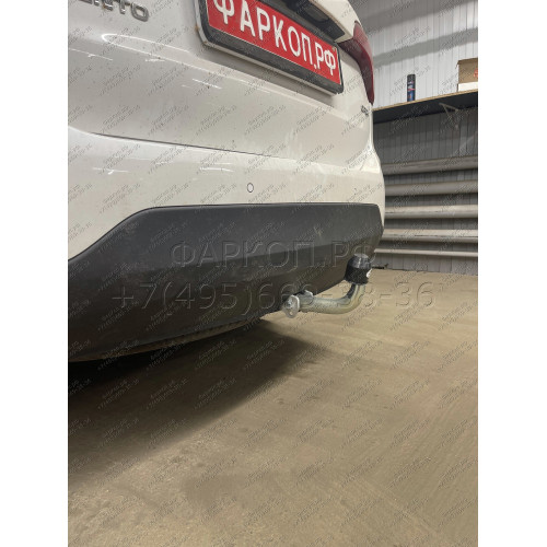 H091A GALIA Полностью оцинкованный фаркоп на Hyundai Santa Fe 2012-2018, 2018-2021, Kia Sorento 2012-2015, 2015-2020. Подрозетник убирается за бампер. Тип шара: A. Подрезка бампера. Нагрузки: 2600/120 кг, масса фаркопа 17,22 кг