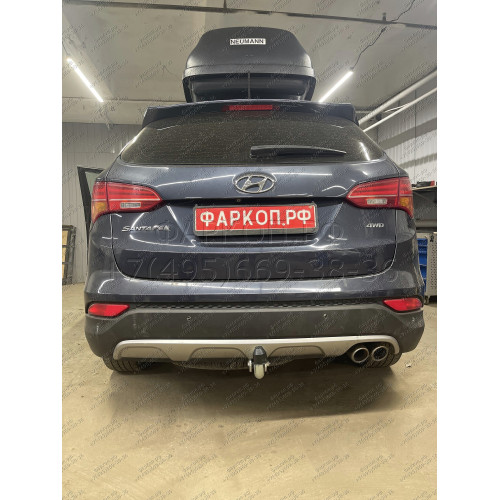 H091A GALIA Полностью оцинкованный фаркоп на Hyundai Santa Fe 2012-2018, 2018-2021, Kia Sorento 2012-2015, 2015-2020. Подрозетник убирается за бампер. Тип шара: A. Подрезка бампера. Нагрузки: 2600/120 кг, масса фаркопа 17,22 кг